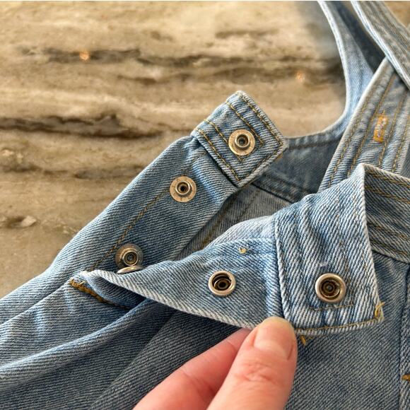 Vintage Baby Guess Denim Pinafore Jumper Dress 2Y Made in USA - Picture 3 of 8